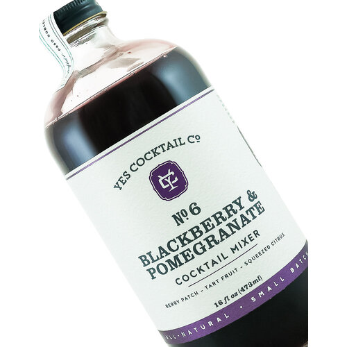 Yes Cocktail Co. No. 6 "Blackberry & Pomegranate" Cocktail Mixer 16oz Bottle, Paso Robles, California