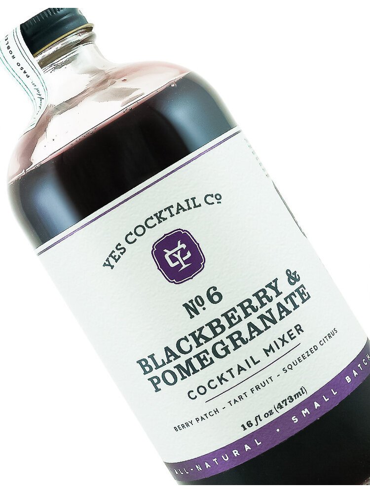 Yes Cocktail Co. No. 6 "Blackberry & Pomegranate" Cocktail Mixer 16oz Bottle, Paso Robles, California