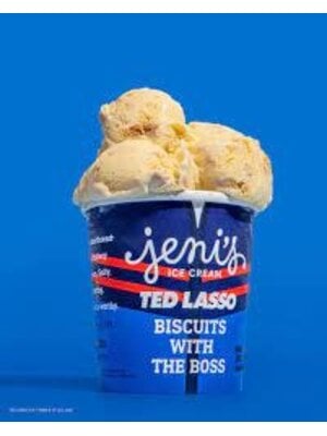 Jeni's "Ted Lasso Biscuits With The Boss" Ice Cream Crumbly Shortbread Cookies In Buttery Sweet Cream Pint, Ohio