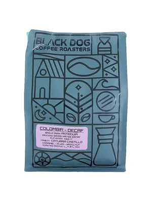 Black Dog Coffee Roasters "Decaf" Colombia Whole Bean Coffee 12oz Bag