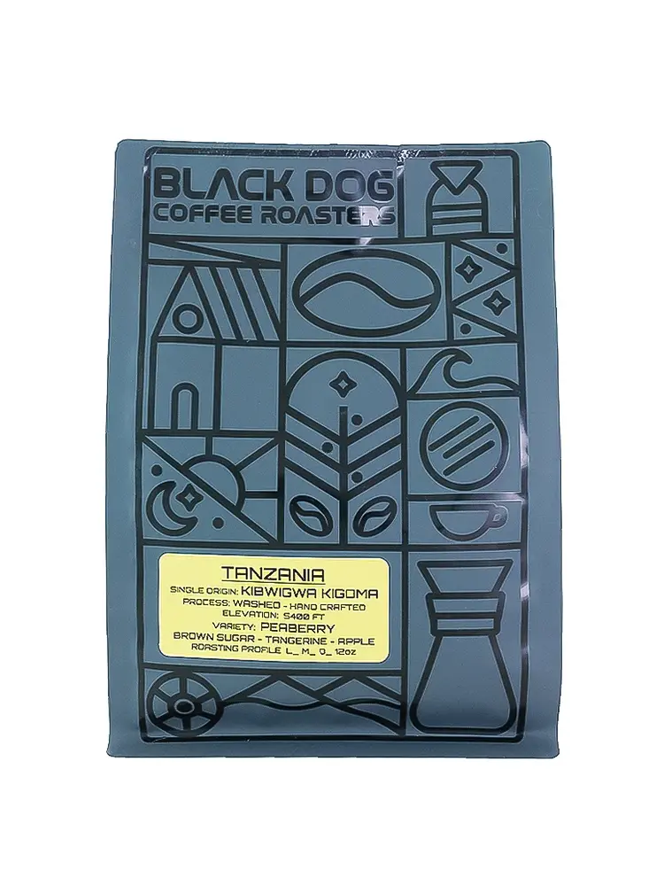 Black Dog Coffee Roasters "Tanzania" Whole Coffee Bean 12oz Bag, Signal Hill, California