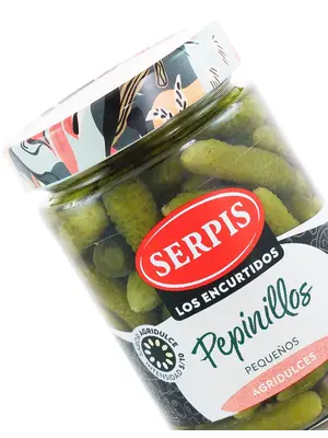 Serpis "Pepinillos Pequenos" Pickled Gherkins 6.35oz Jar, Spain