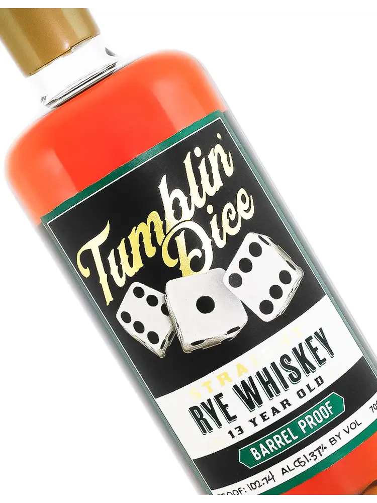 Tumblin' Dice Straight Rye Whiskey 13 Year Old Barrel Proof 700ml, Lancaster, Kentucky