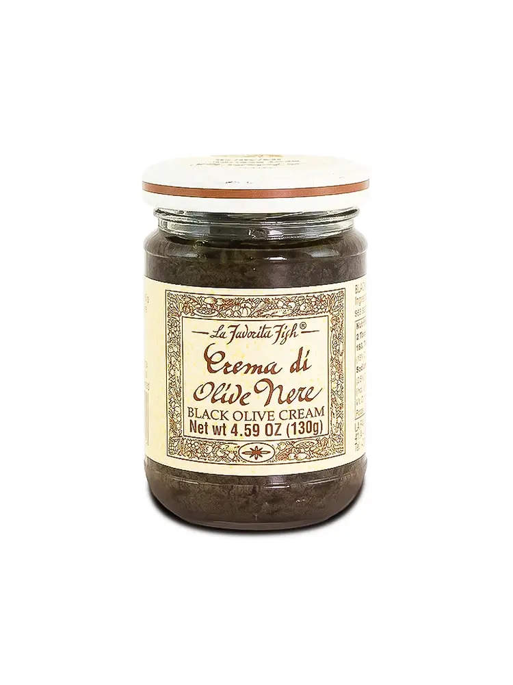 La Favorita "Crema di Olive Nere" Black Olive Cream 4.59oz Jar, Italy