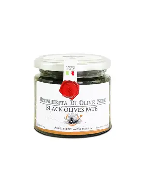 Grantoi Cutrera "Bruschetta Di Olive Nere" Black Olives Pate 6.7oz Jar, Italy