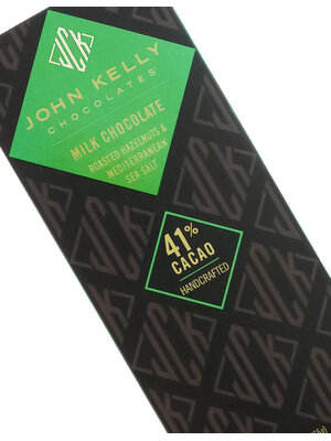 John Kelly Milk Chocolate Roasted Hazelnuts & Mediterranean Sea Salt Bar 2.3oz, Los Angeles Bar