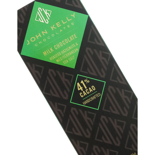 John Kelly Milk Chocolate Roasted Hazelnuts & Mediterranean Sea Salt Bar 2.3oz, Los Angeles Bar