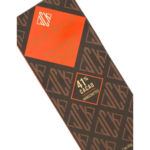 John Kelly Milk Chocolate Roasted Almonds & French Grey Sea Salt 41% Cacao 2.3oz Bar, Los Angeles, California