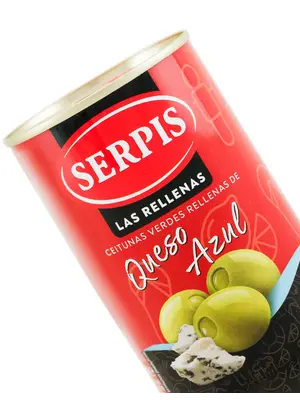 Serpis Green Olives Stuffed With Blue Cheese 4.59oz Can, Spain