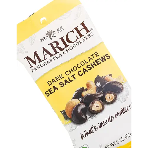 Marich Dark Chocolate Sea Salt Cashews 2oz Bag, Hollister, California