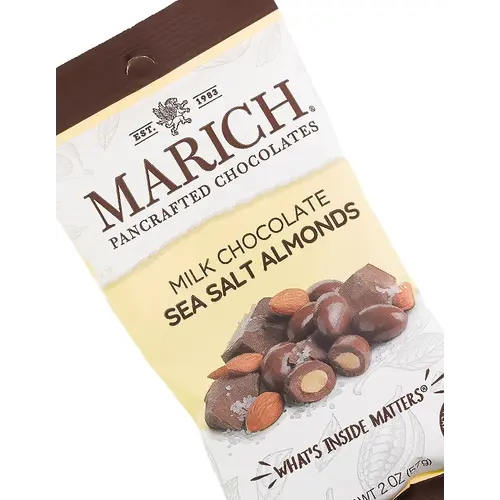 Marich Milk Chocolate Sea Salt Almonds 2oz Bag, Hollister, California