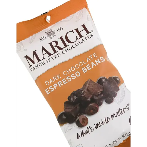 Marich Dark Chocolate Espresso Beans 1.76oz Bag, Hollister, California