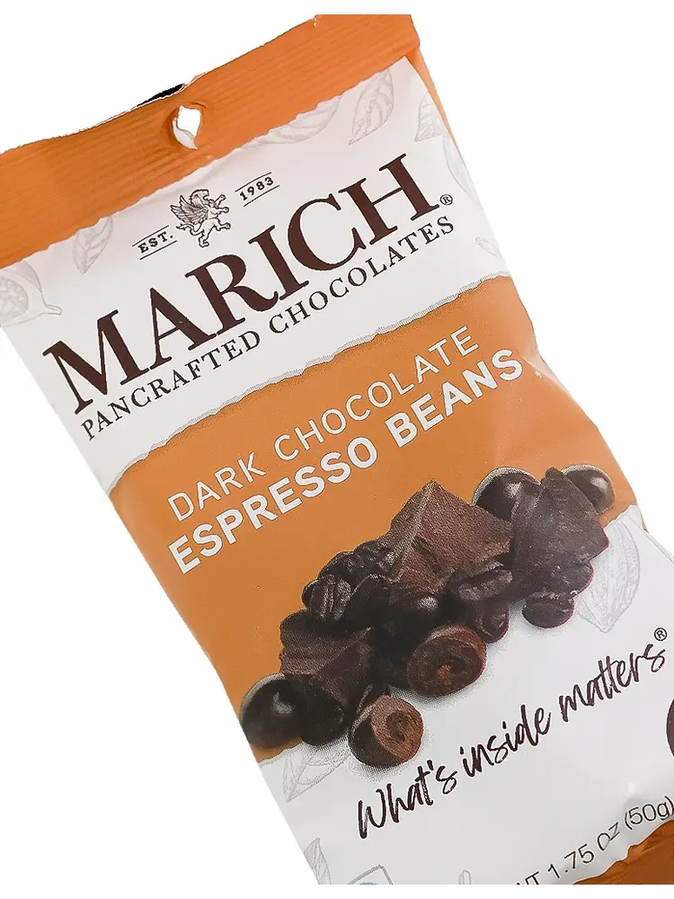 Marich Dark Chocolate Espresso Beans 1.76oz Bag, Hollister, California