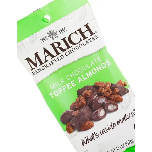 Marich Milk Chocolate Toffee Almonds 2oz Bag, Hollister, California