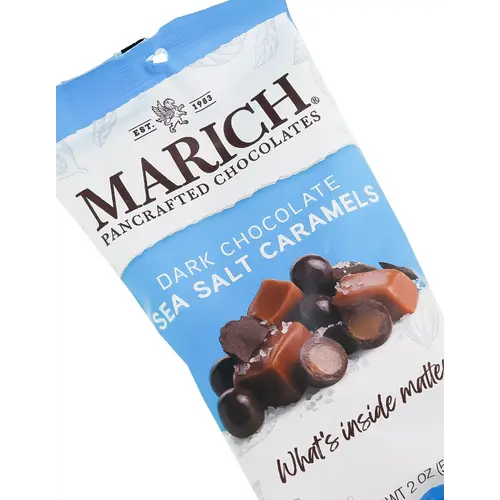 Marich Dark Chocolate Sea Salt Caramels 2oz Bag, Hollister, California