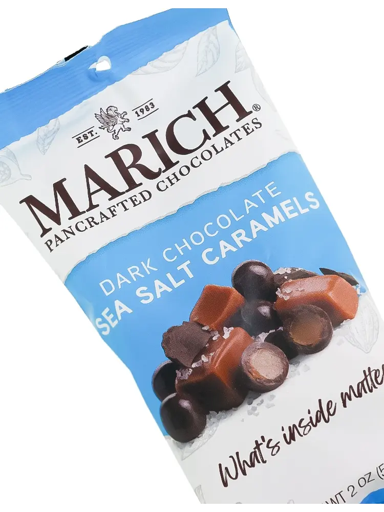 Marich Dark Chocolate Sea Salt Caramels 2oz Bag, Hollister, California