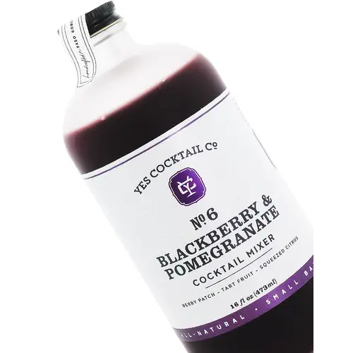 Yes Cocktail Co. No. 6 "Blackberry & Pomegranate" Cocktail Mixer 16oz Bottle, Paso Robles, California