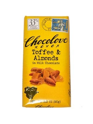 Chocolove Toffee & Almonds in Milk Chocolate Bar 3.2oz, Boulder, Colorado