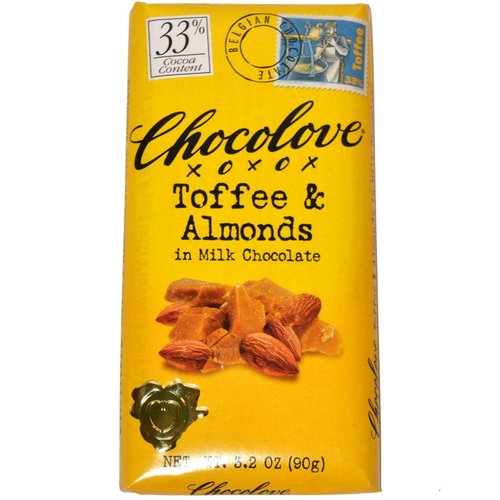 Chocolove Toffee & Almonds in Milk Chocolate Bar, Boulder