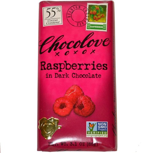 Chocolove Raspberries Dark Chocolate Bar, Boulder