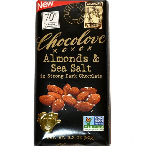 Chocolove Almonds & Sea Salt in Strong Dark Chocolate Bar, Boulder Chocolove Almonds & Sea Salt in Strong Dark Chocolate Bar, Boulder