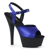 Pleaser USA KISS-209MMET Platform Ankle Strap Sandal (Blue)