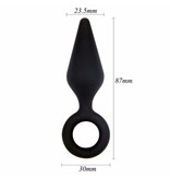 Premium Products Mini Black Silicone Pull-Ring Anal Plug