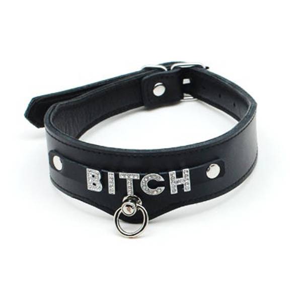 Premium Products Jeweled Letter Black Collar