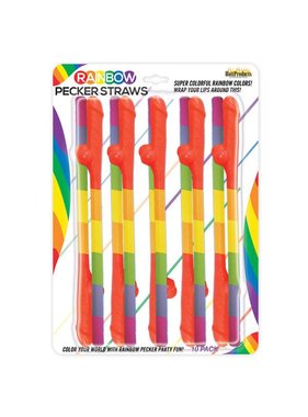 Hott Products Rainbow Pecker Straws (Pack of 10)