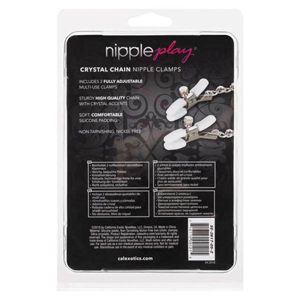Cal Exotics nipple play Crystal Chain Nipple Clamps (White)