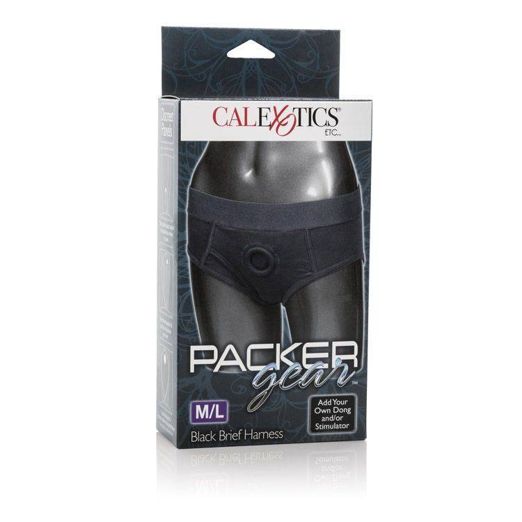 CalExotics Packer Gear Black Boxer Brief Harness – Adult Strap On Sex Toys  for Couples