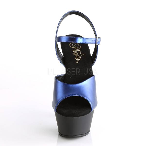 Pleaser USA KISS-209MMET Platform Ankle Strap Sandal (Blue)