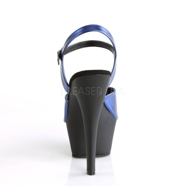 Pleaser USA KISS-209MMET Platform Ankle Strap Sandal (Blue)