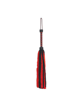 Fetissimo Fetissimo 26" Red Fur & Black Suede Tails Flogger