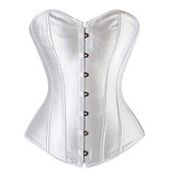 Premium Products Classic Satin Corset with Lace Up Back (White)
