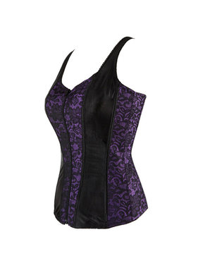 Premium Products Lace Up Overbust Corset Vest (Purple)