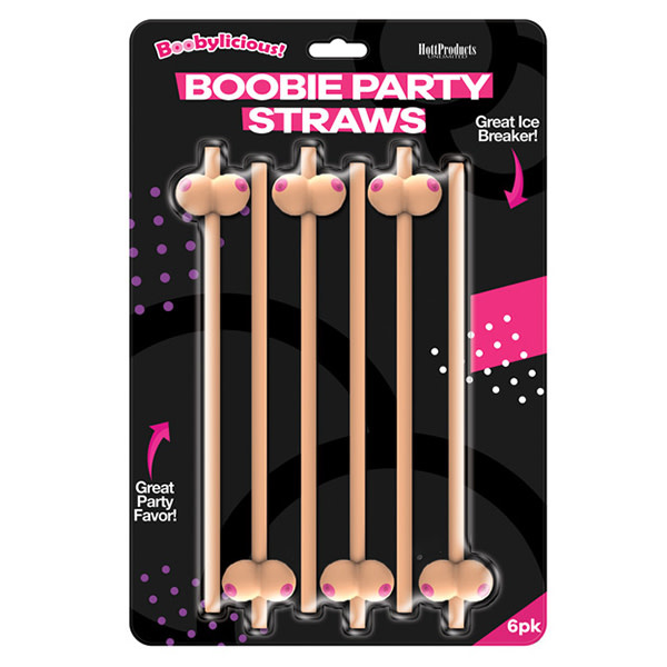 Hott Products Booby Straws: Light Flesh Coloured (Pack of 6)