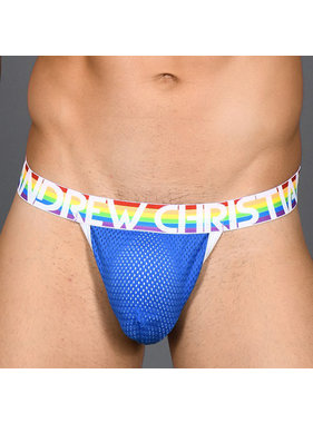 Andrew Christian Menswear Andrew Christian Pride Mesh Y-Back Thong (Blue)