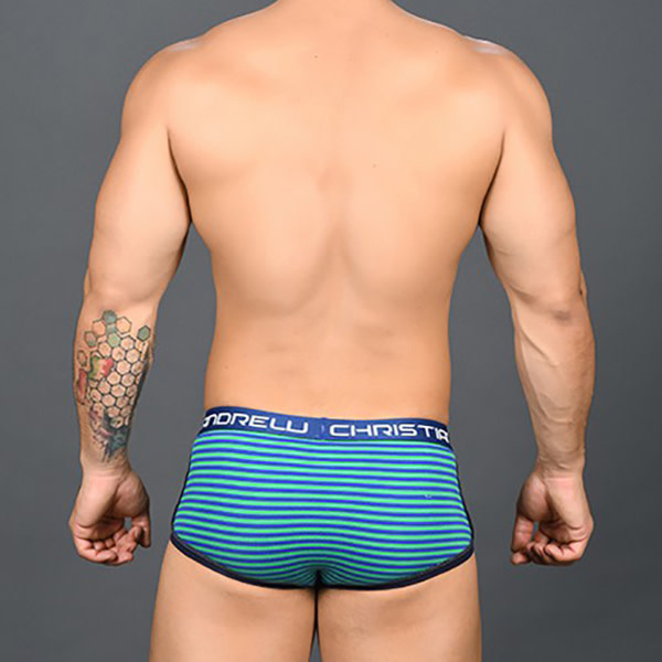 Andrew Christian Menswear Academy Stripe Boxer w/ Almost Naked (Extra Small)