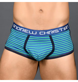 Andrew Christian Menswear Academy Stripe Boxer w/ Almost Naked (Extra Small)