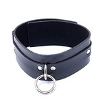 Premium Products Alden Black PU Leather Collar with Ring