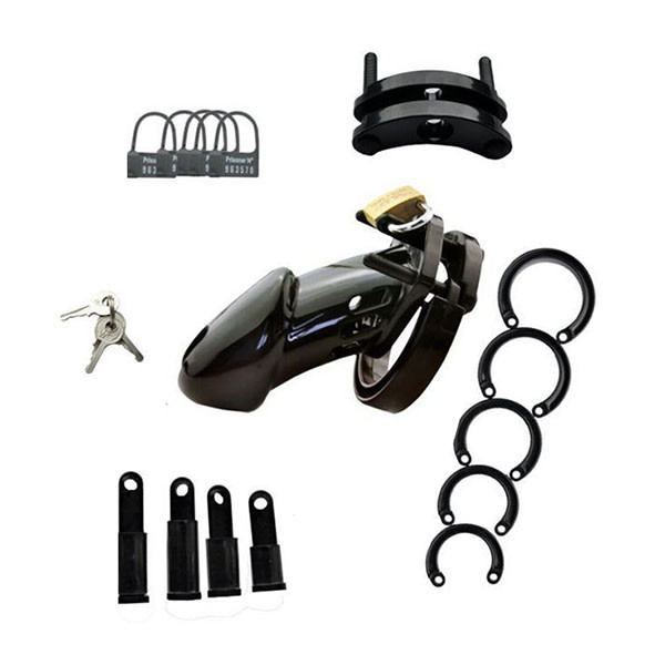 CB-6000 Style Plastic Chastity Cage (Black)