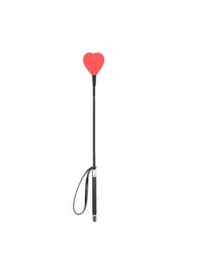Premium Products Leather Red Heart Riding Crop