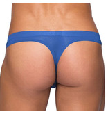 Male Power Seamless Thong with Sheer Pouch (Blue)