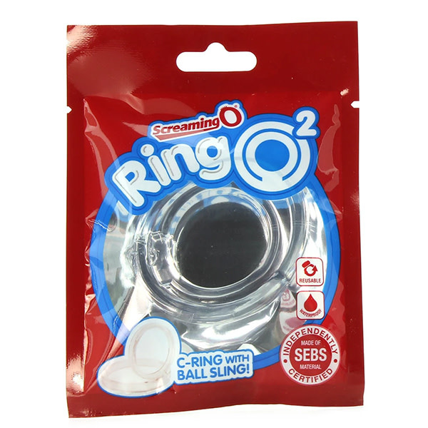 Screaming O RingO 2 Cock Ring with Ball Sling (Clear)