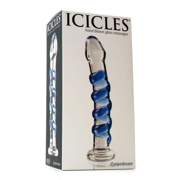 Pipedream Products Icicles No. 05 - Swirl Glass Dong
