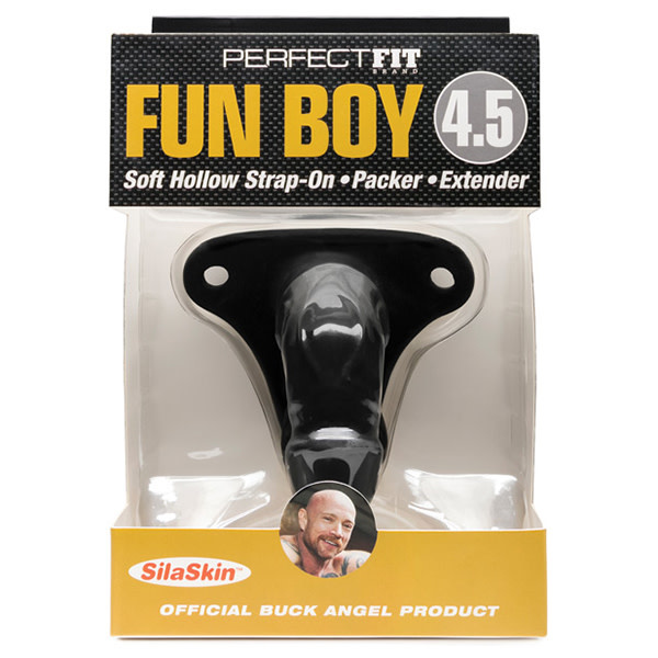 Perfect Fit Brand Perfect Fit Buck Angel Fun Boy Soft Hollow 4.5" Strap On Packer (Black)