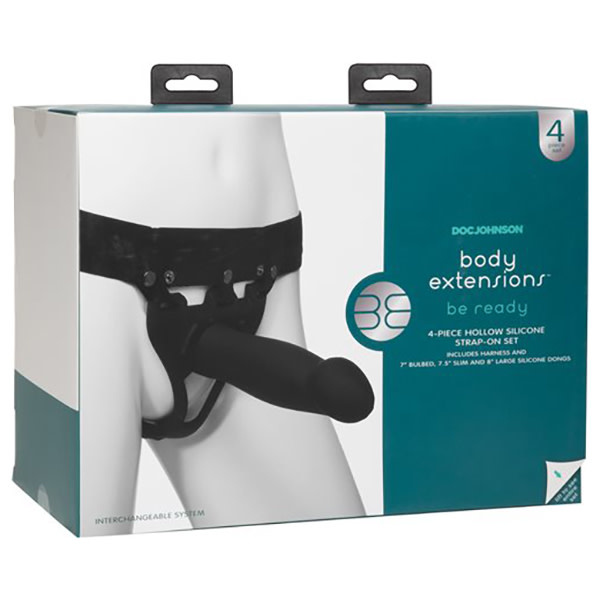 Doc Johnson Toys Doc Johnson Body Extensions: BE Ready 4-Piece Hollow Strap-On Set