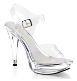 Pleaser USA COCKTAIL-508 Clear Platform Ankle Strap Sandal