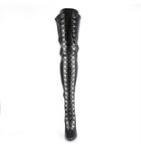 Pleaser USA SEDUCE-3024 Thigh High Boot (Black Stretch PU)